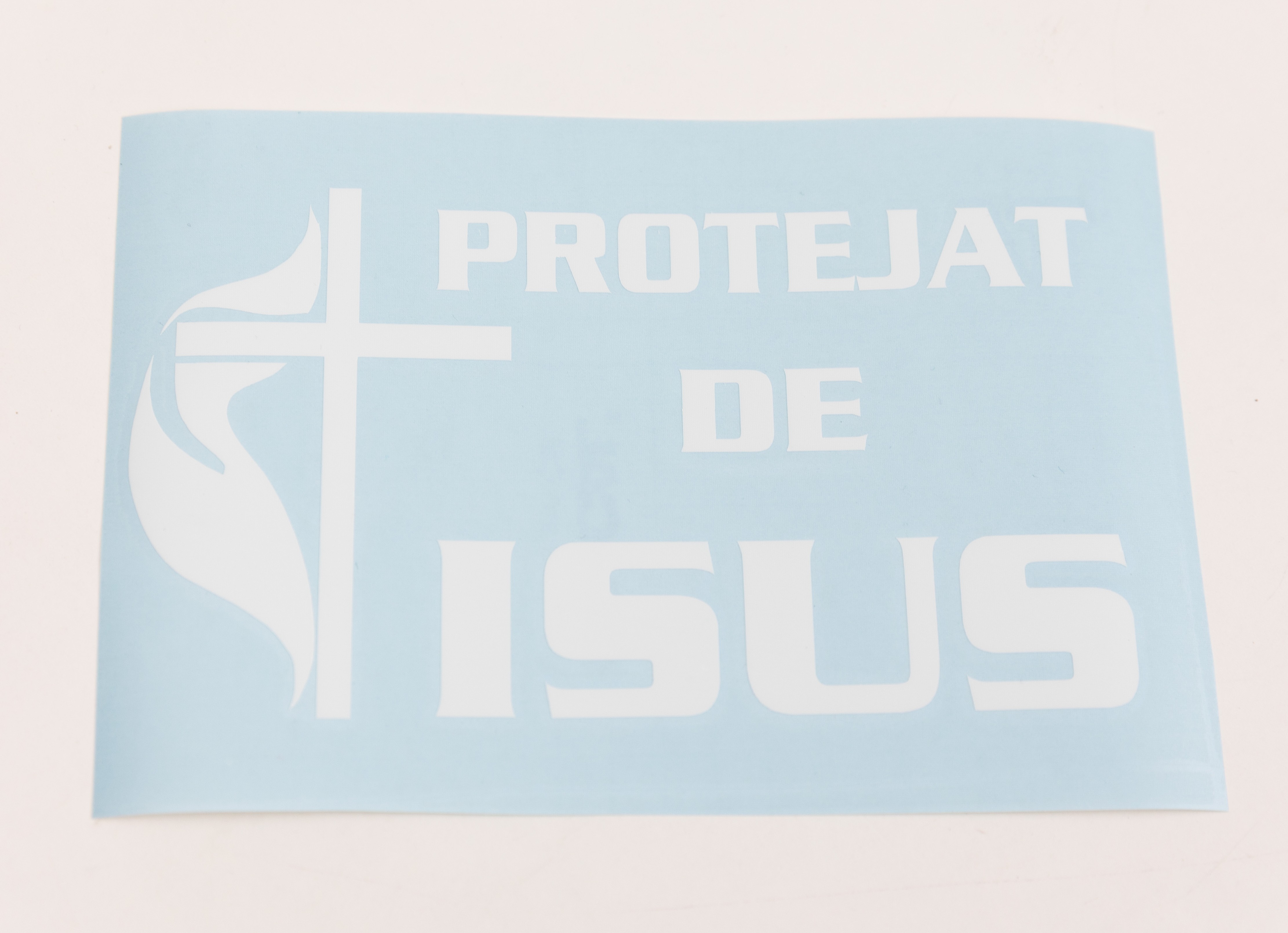Sticker auto, Protejat de Isus - ALB Sticker auto, Protejat de Isus - ALB