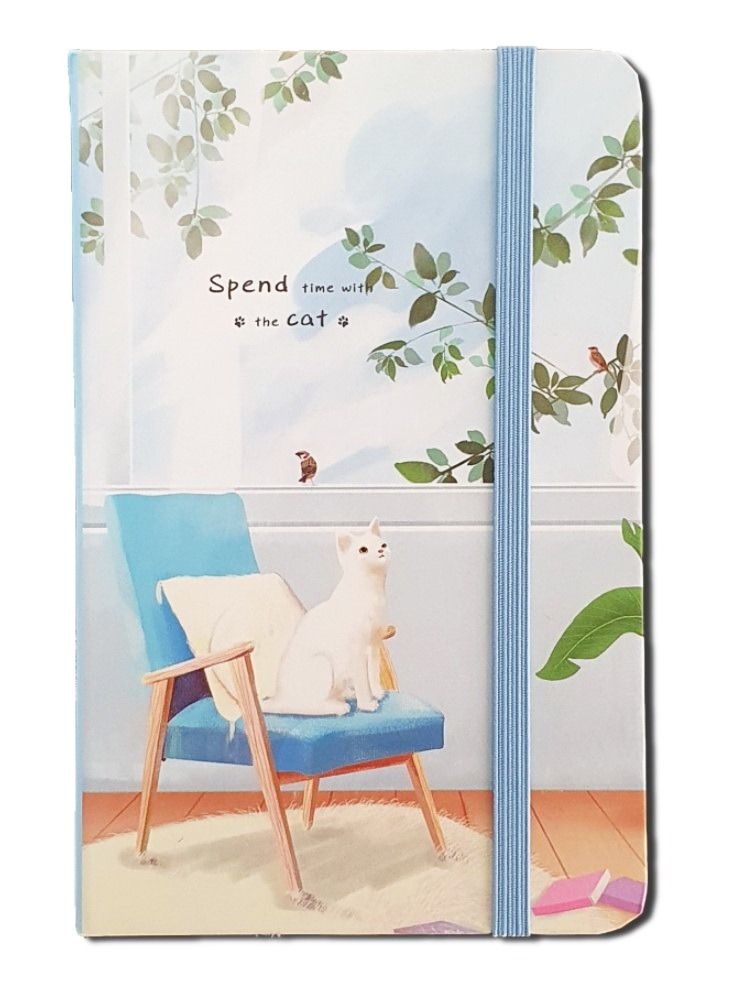 Caiet pentru femei - Pisica, albastru ( 9x14x1.5 cm ) Caiet pentru femei - Pisica, albastru ( 9x14x1.5 cm )