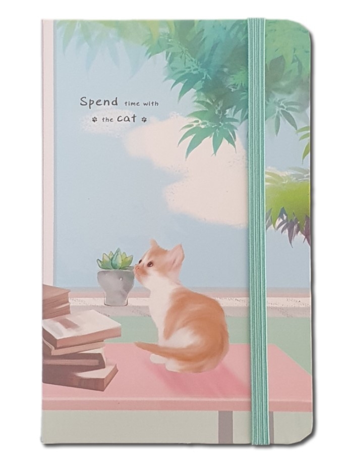Caiet pentru femei - Pisica, turcoaz ( 9x14x1.5 cm ) Caiet pentru femei - Pisica, turcoaz ( 9x14x1.5 cm )