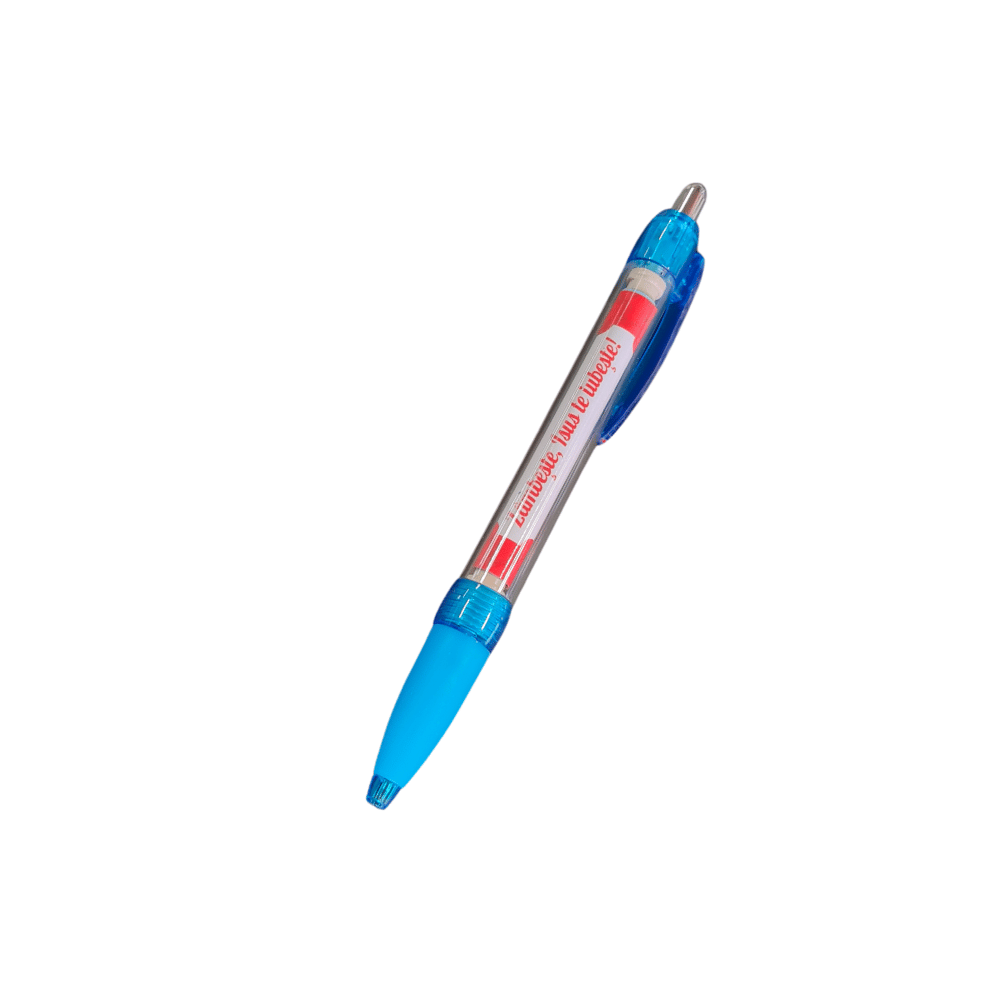 Pix cu foita (albastru deschis) - texte biblice copii - Zambeste, Isus te iubeste! Pix cu foita (albastru deschis) - texte biblice copii - Zambeste, Isus te iubeste!