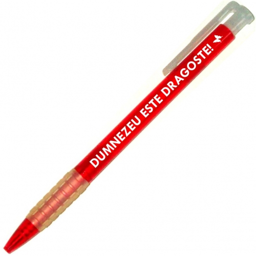 Pix cu mesaj crestin -Dumnezeu este dragoste!(rosu) Pix cu mesaj crestin -Dumnezeu este dragoste!(rosu)