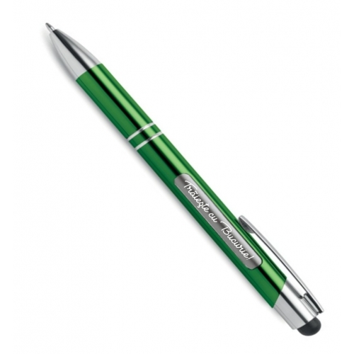 Pix aluminiu verde cu lumina - Traieste cu bucurie! Pix aluminiu verde cu lumina - Traieste cu bucurie!