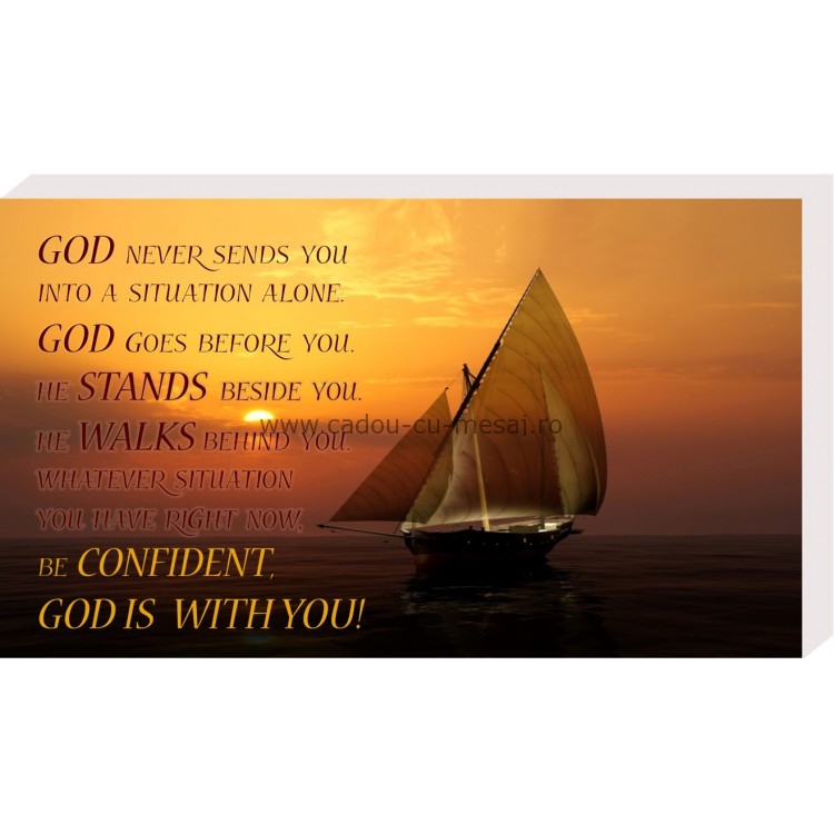 Placheta birou - God never sends you Placheta birou - God never sends you