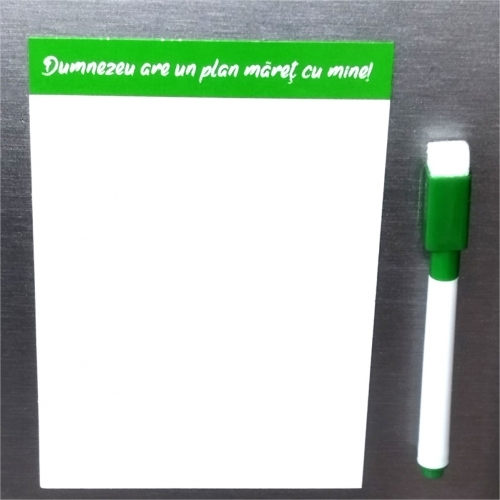 Tablita si marker magnetice, green Dumnezeu are un plan maret cu mine! Tablita si marker magnetice, green Dumnezeu are un plan maret cu mine!