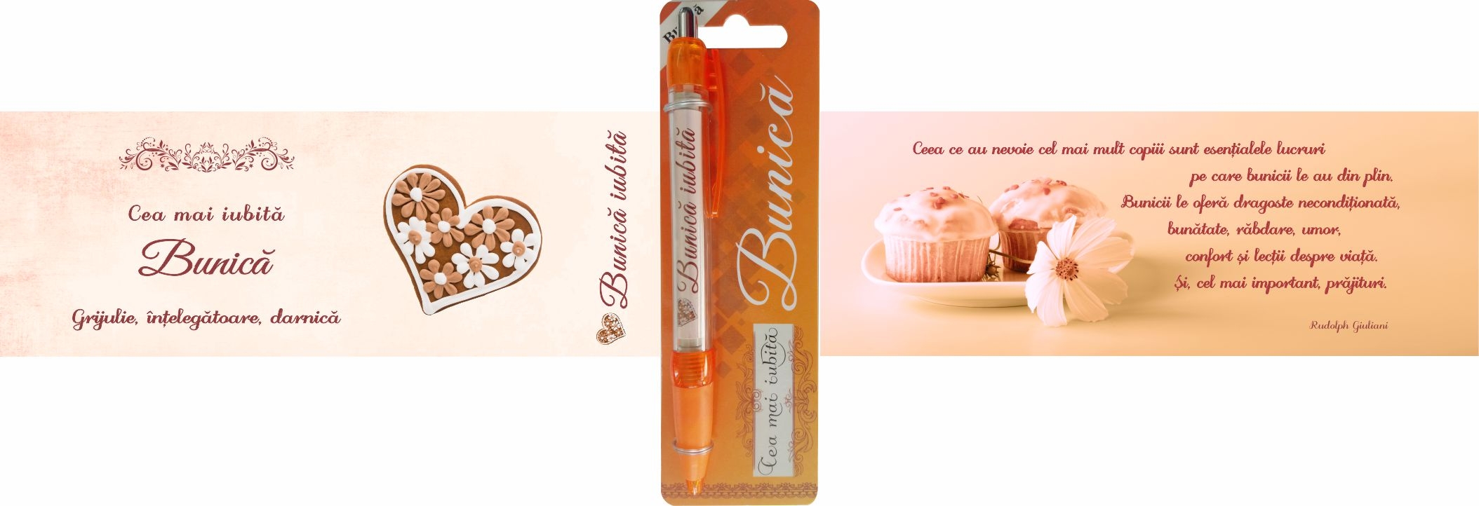 Pix cu dedicatie - Bunica (14.5 cm x 18 cm x 6.7 ) Pix cu dedicatie - Bunica (14.5 cm x 18 cm x 6.7 )