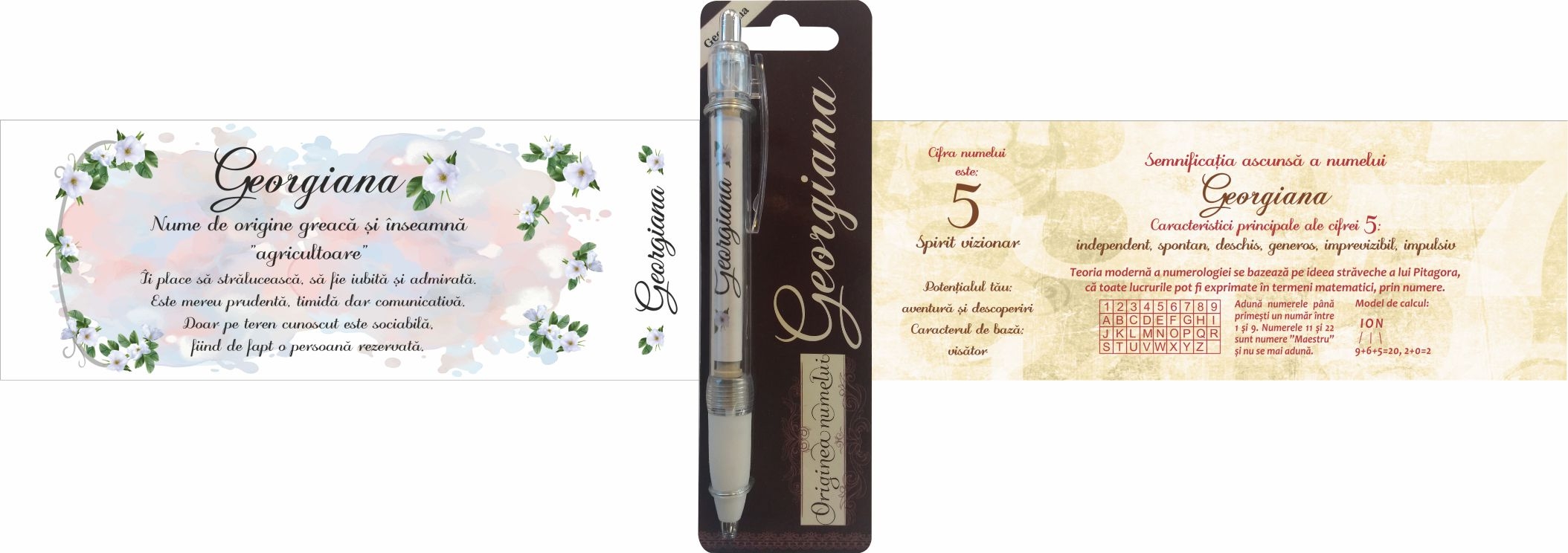 Pix cu nume - Georgiana ( 14.5 cm x 18 cm x 6.7 ) Pix cu nume - Georgiana ( 14.5 cm x 18 cm x 6.7 )