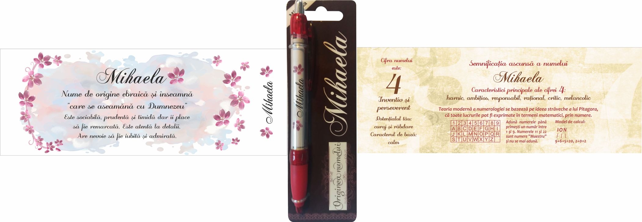 Pix cu nume - Mihaela ( 14.5 cm x 18 cm x 6.7 ) Pix cu nume - Mihaela ( 14.5 cm x 18 cm x 6.7 )