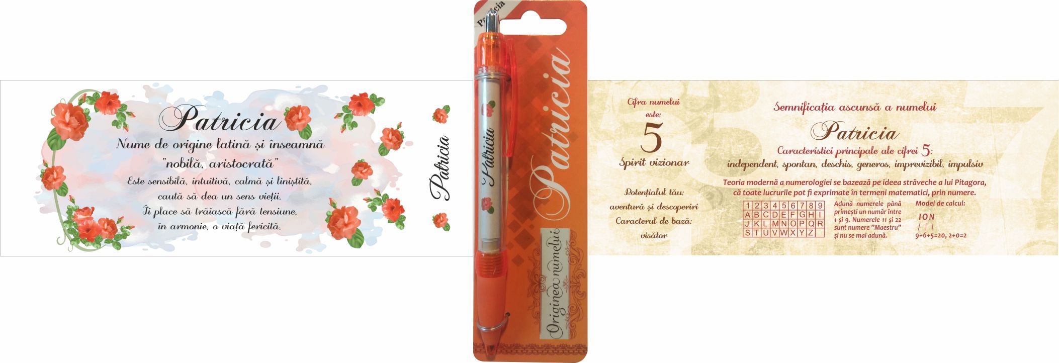 Pix cu nume - Patricia ( 14.5 cm x 18 cm x 6.7 ) Pix cu nume - Patricia ( 14.5 cm x 18 cm x 6.7 )