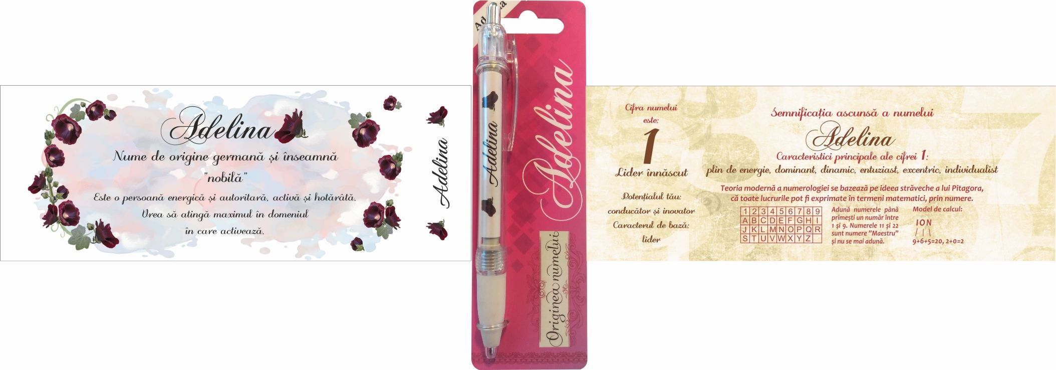 Pix cu nume - Adelina (14.5 cm x 18 cm x 6.7 ) Pix cu nume - Adelina (14.5 cm x 18 cm x 6.7 )