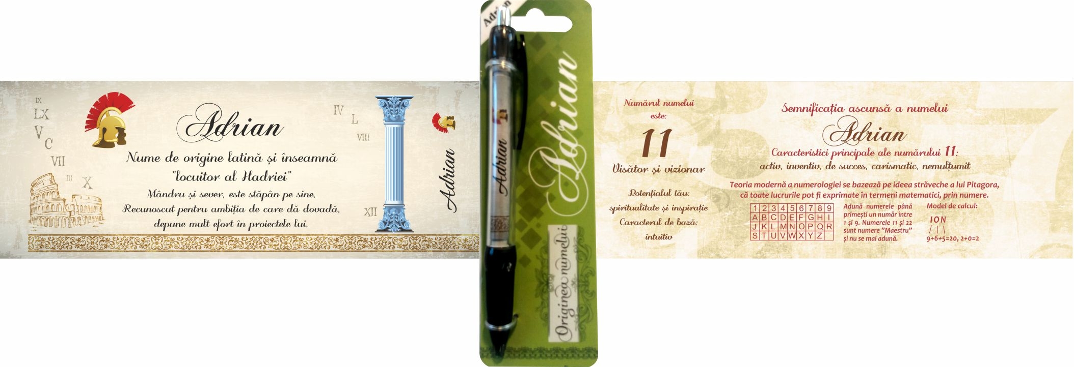 Pix cu nume - Adrian (14.5 cm x 18 cm x 6.7 ) Pix cu nume - Adrian (14.5 cm x 18 cm x 6.7 )