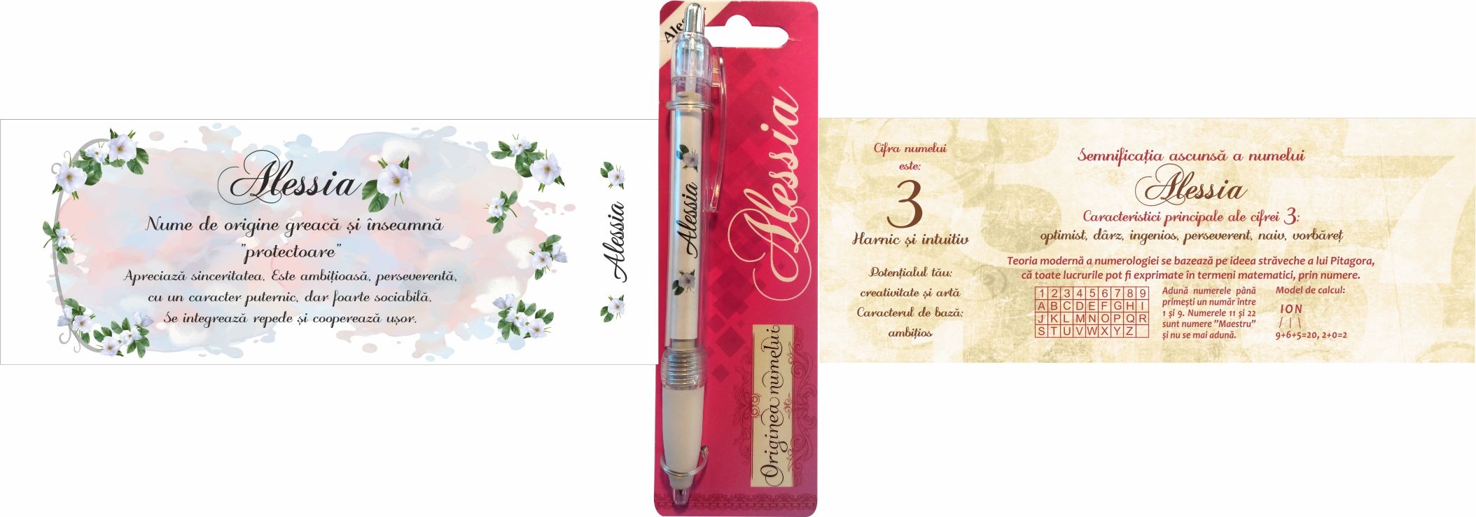 Pix cu nume - Alessia (14.5 cm x 18 cm x 6.7 ) Pix cu nume - Alessia (14.5 cm x 18 cm x 6.7 )