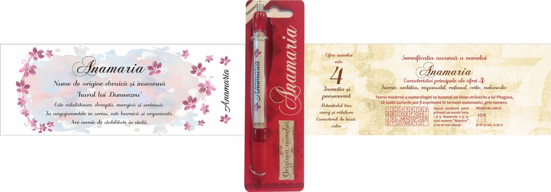 Pix cu nume - Anamaria (14.5 cm x 18 cm x 6.7 ) Pix cu nume - Anamaria (14.5 cm x 18 cm x 6.7 )