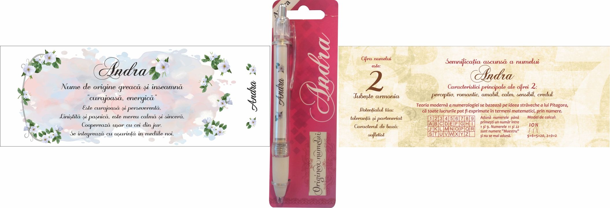 Pix cu nume - Andra (14.5 cm x 18 cm x 6.7 ) Pix cu nume - Andra (14.5 cm x 18 cm x 6.7 )