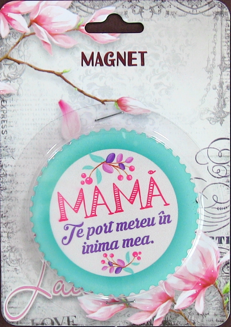 Magnet  Mama te port mereu in inima  ( 7.3x7.3 cm ) Magnet  Mama te port mereu in inima  ( 7.3x7.3 cm )