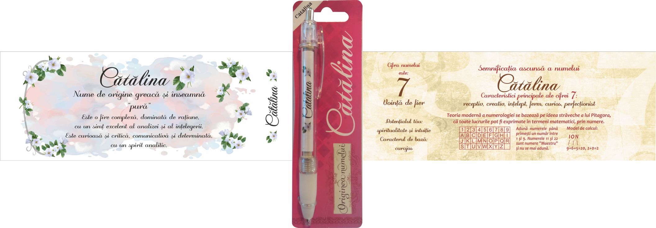 Pix cu nume - Catalina (14.5 cm x 18 cm x 6.7 ) Pix cu nume - Catalina (14.5 cm x 18 cm x 6.7 )