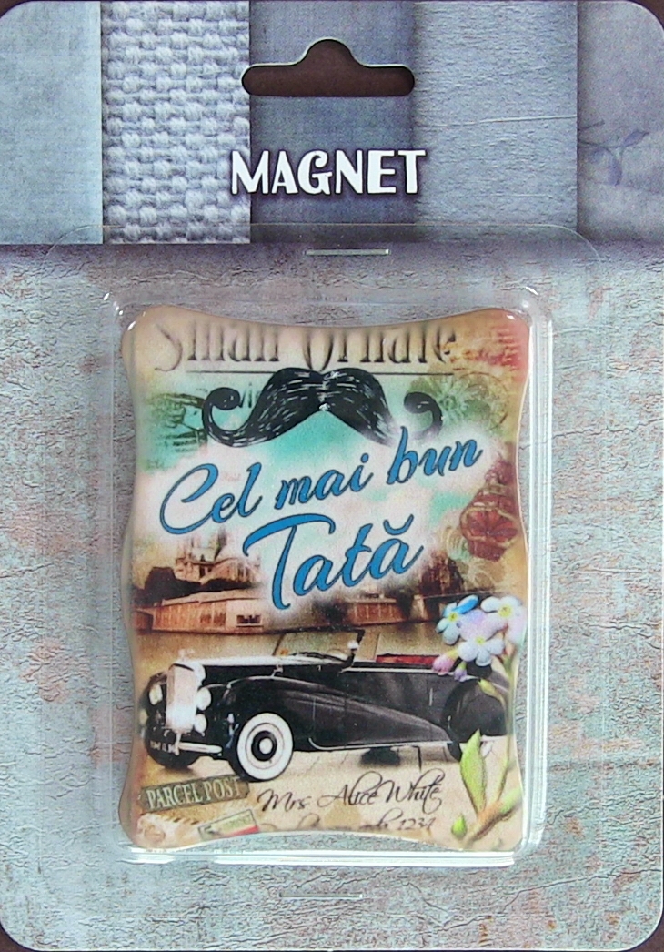Magnet ceramic - Cel mai bun tata  (6x8cm ) Magnet ceramic - Cel mai bun tata  (6x8cm )
