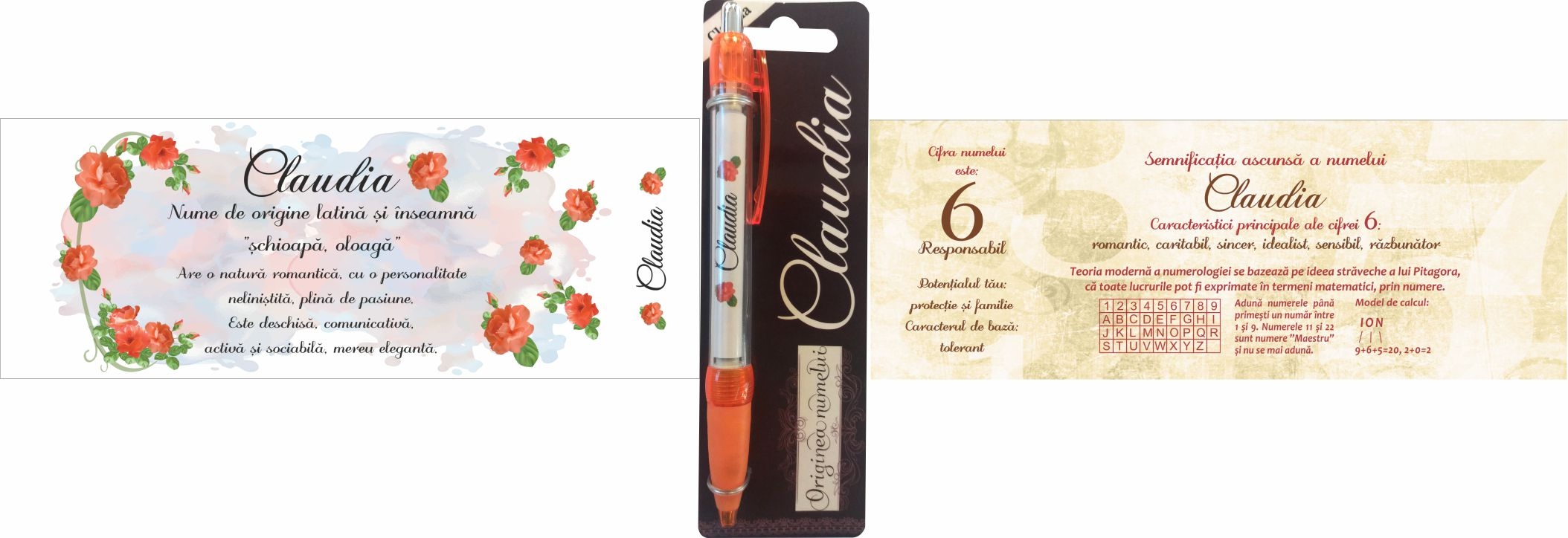 Pix cu nume - Claudia (14.5 cm x 18 cm x 6.7 ) Pix cu nume - Claudia (14.5 cm x 18 cm x 6.7 )