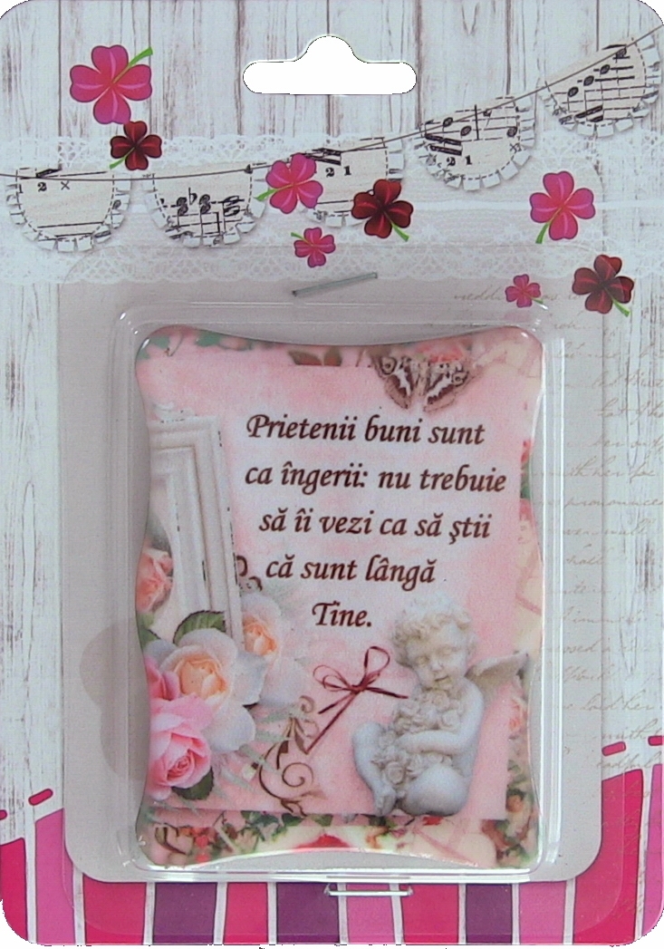 Magnet  Prietenii buni sunt ca ingerii  (6x8cm )