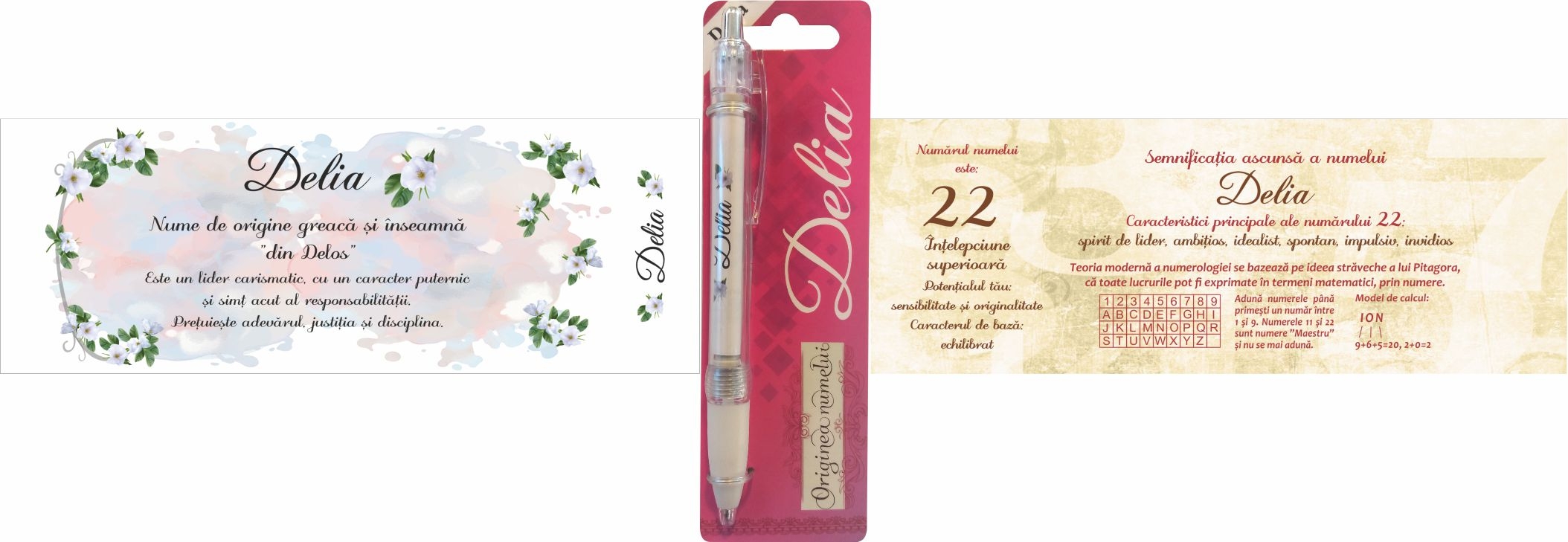 Pix cu nume - Delia (14.5 cm x 18 cm x 6.7 ) Pix cu nume - Delia (14.5 cm x 18 cm x 6.7 )