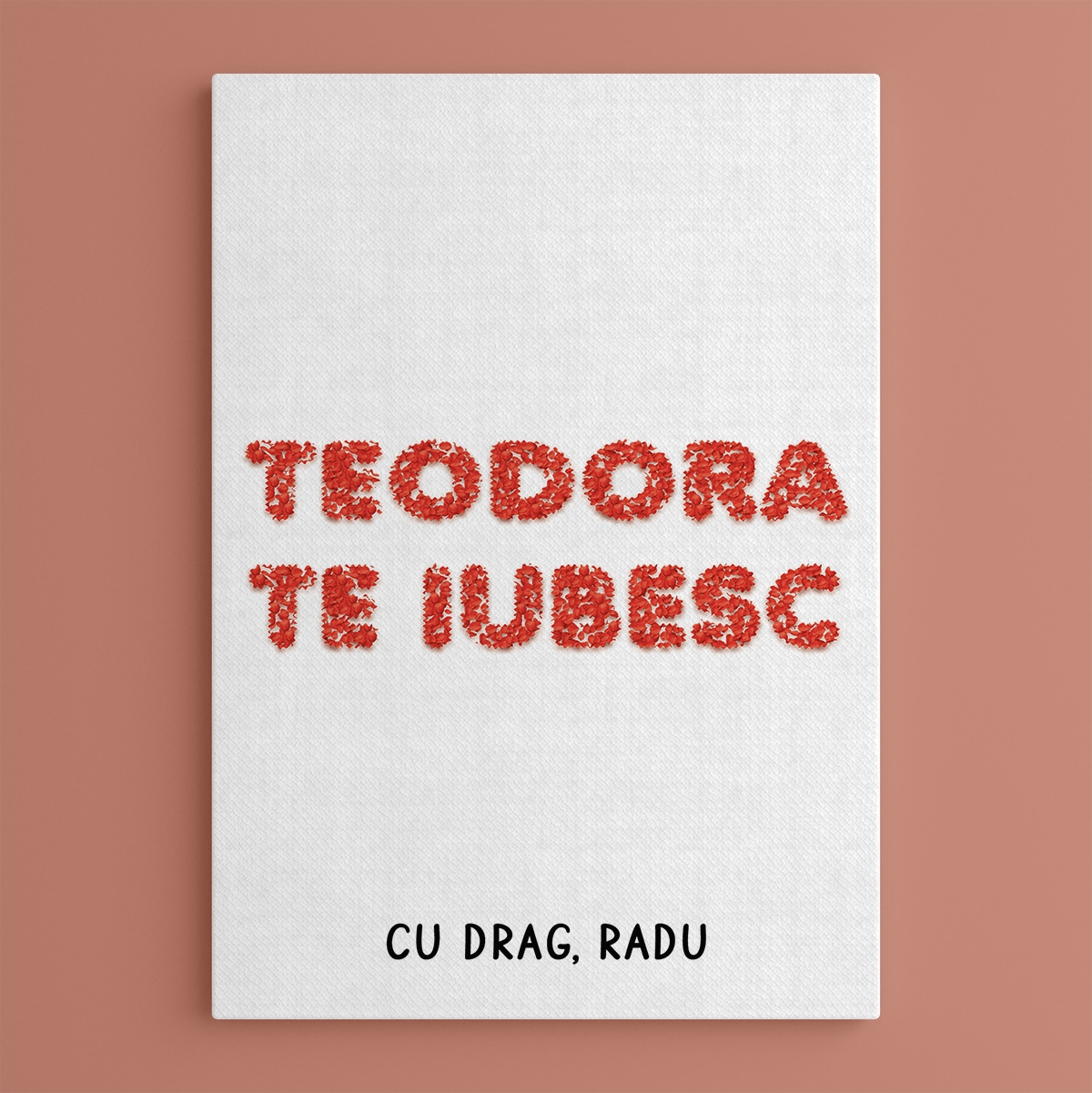 Tablou canvas personalizat cu nume – Te iubesc Tablou canvas personalizat cu nume – Te iubesc