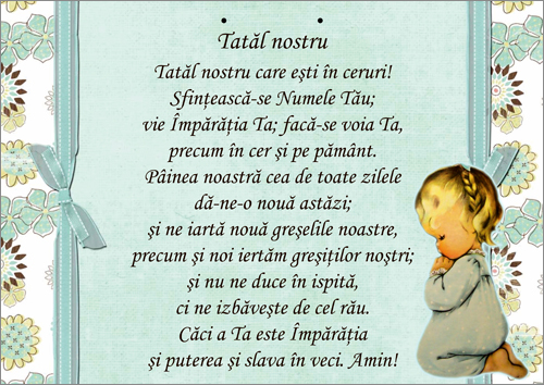 Poster cu verset A4 - " Tatal nostru care esti in ceruri!..." [47]