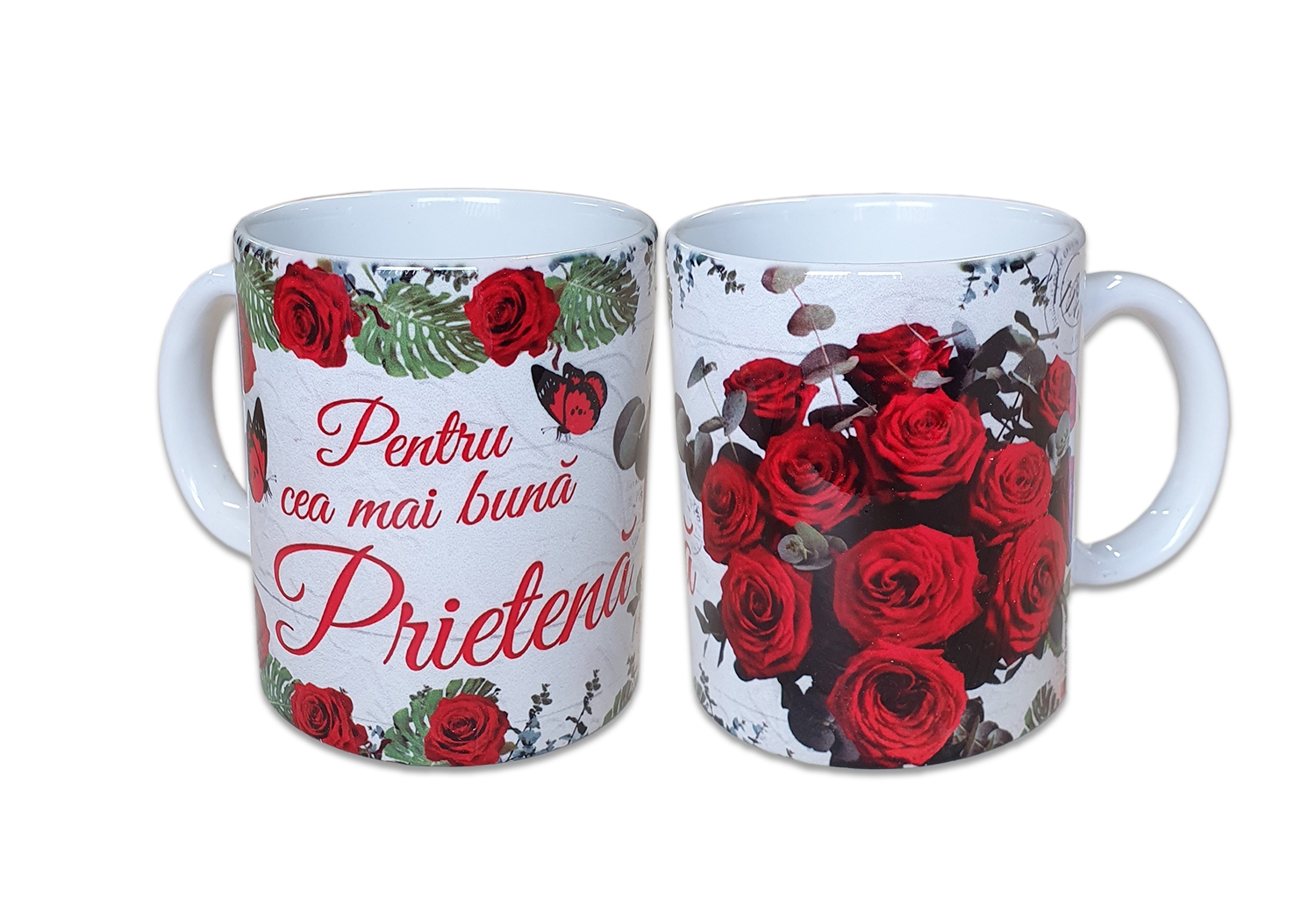 Cana cadou pentru prietena cu trandafiri Cana cadou pentru prietena cu trandafiri