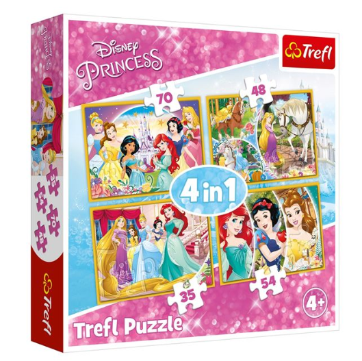 Puzzle Trefl - Princess, 4 in 1 - Activitati pentru copii (4+) Puzzle Trefl - Princess, 4 in 1 - Activitati pentru copii (4+)