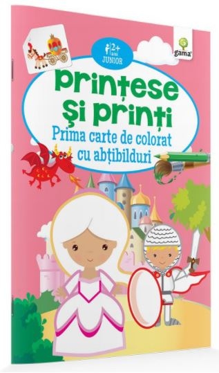 Printese si printi - Carte de colorat cu abtibilduri (2-4 ani) Printese si printi - Carte de colorat cu abtibilduri (2-4 ani)
