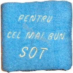 Prosop personalizat- Pentru cel mai bun sot (albastru)