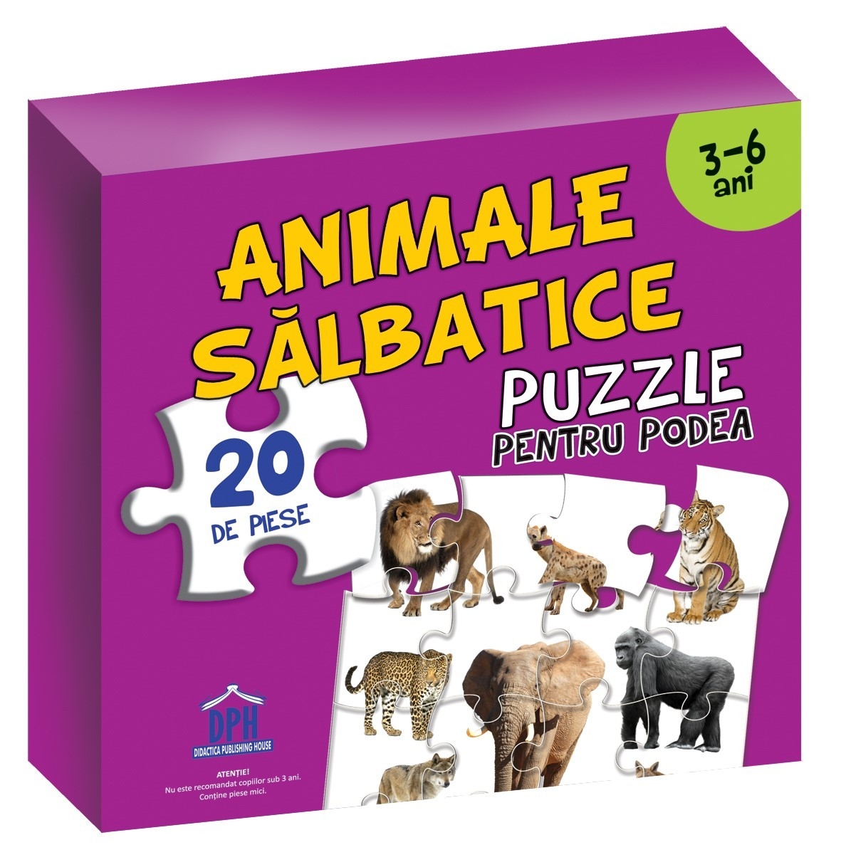 Puzzle pentru podea - Animale salbatice - 20 piese - Activitati pentru copii (3-6 ani) Puzzle pentru podea - Animale salbatice - 20 piese - Activitati pentru copii (3-6 ani)