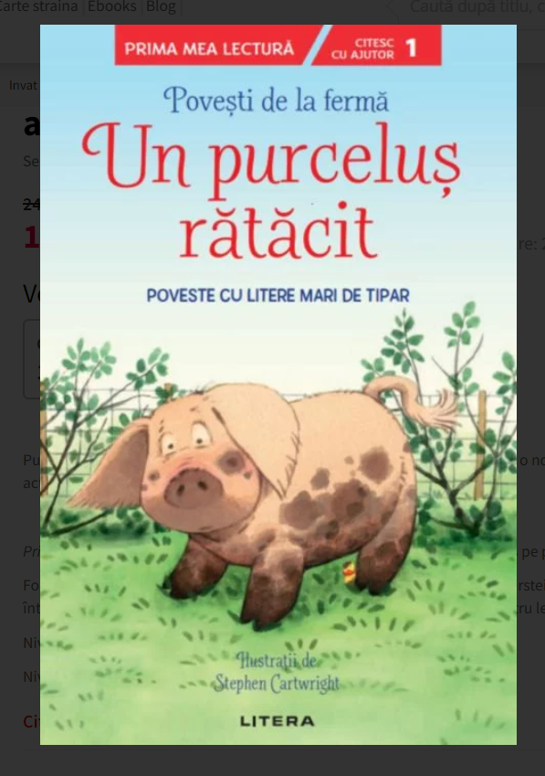 Un purcelus ratacit - Povesti de la ferma - Poveste cu litere mai de tipar - Invat sa citesc Un purcelus ratacit - Povesti de la ferma - Poveste cu litere mai de tipar - Invat sa citesc