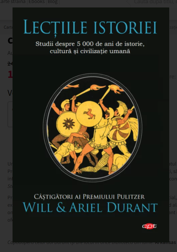 Lectiile istoriei - Studii despre 5 000 de ani de istorie, cultura si civilizatie umana