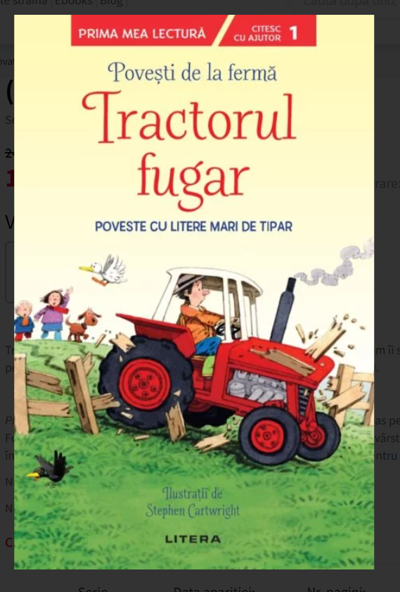 Tractorul fugar - Povesti de la ferma - Poveste cu litere mai de tipar - Invat sa citesc Tractorul fugar - Povesti de la ferma - Poveste cu litere mai de tipar - Invat sa citesc