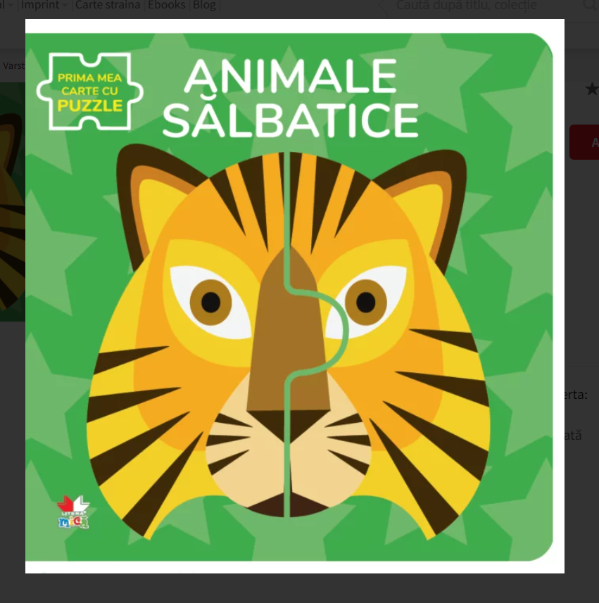 Prima mea carte cu puzzle - Animale salbatice Prima mea carte cu puzzle - Animale salbatice