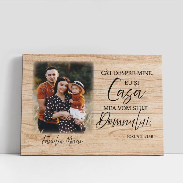 Tablou crestin canvas personalizat cu poză și nume – Eu si casa mea Tablou crestin canvas personalizat cu poză și nume – Eu si casa mea