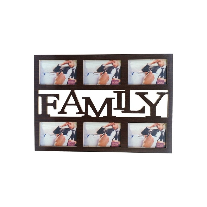 Rama foto family neagra cu 6 poze - 52x37 cm Rama foto family neagra cu 6 poze - 52x37 cm