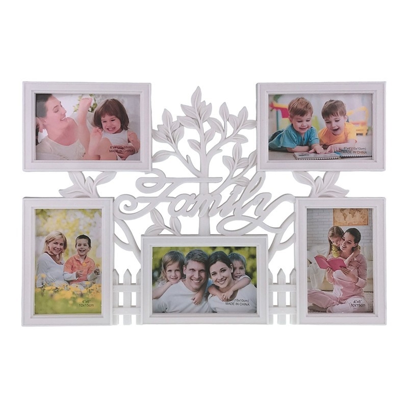 Rama foto copac - 5 fotografii (alb) Rama foto copac - 5 fotografii (alb)