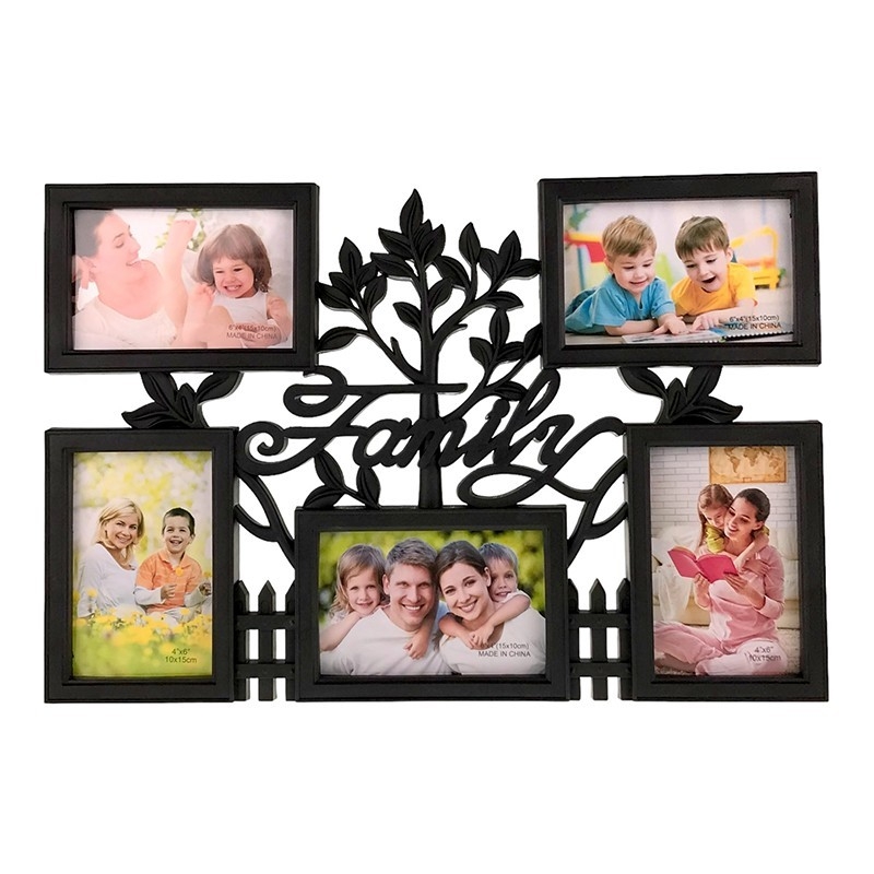 Rama foto copac - 5 fotografii (negru) Rama foto copac - 5 fotografii (negru)