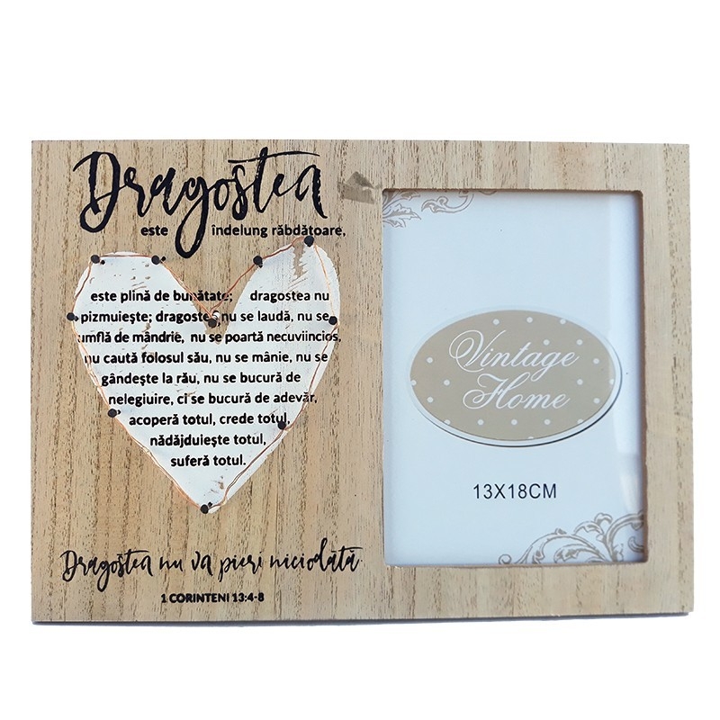 Rama foto  de lemn cu led  - Dragostea este indelung rabdatoare Rama foto  de lemn cu led  - Dragostea este indelung rabdatoare