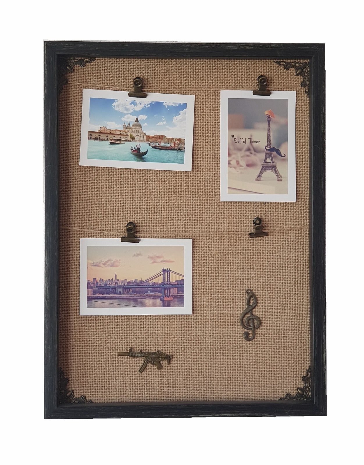 Rama foto vintage, negru - colaj 4 poze (42.5x31.5x3 cm) Rama foto vintage, negru - colaj 4 poze (42.5x31.5x3 cm)