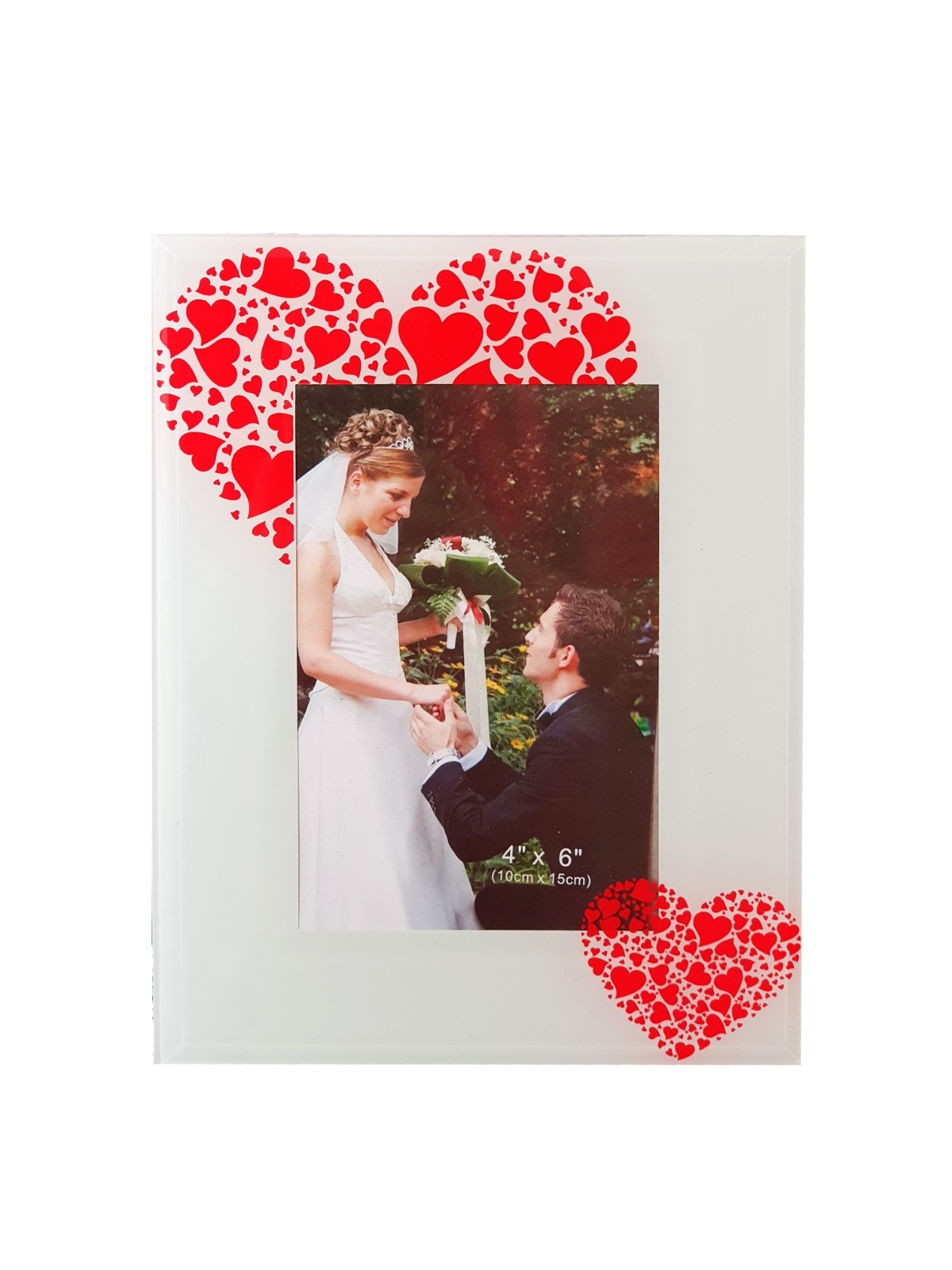 Rama foto de sticla, inimi (17x22 cm) Rama foto de sticla, inimi (17x22 cm)