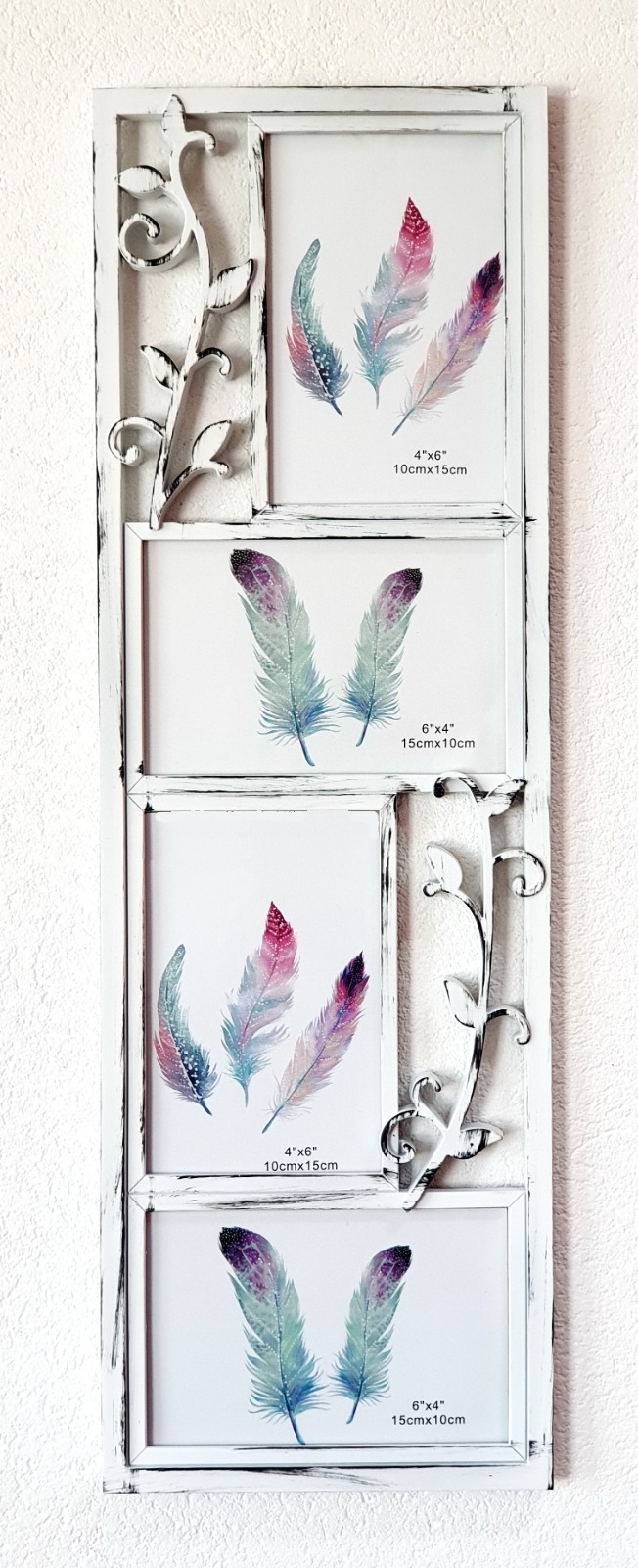 Rama foto colaj vintage, alb, 4 poze - (55.5x19x1.5 cm) Rama foto colaj vintage, alb, 4 poze - (55.5x19x1.5 cm)