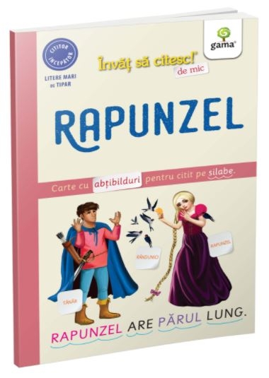 Rapunzel - Carte cu abtibilduri pentru citit pe silabe (5-6 ani)