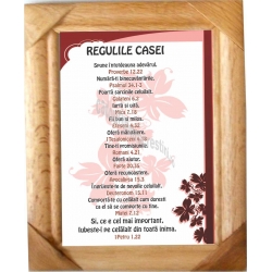 Tablou mic cu rama lemn-Regulile casei... Tablou mic cu rama lemn-Regulile casei...
