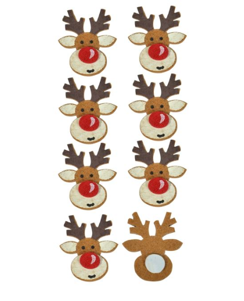 Autocolante decorative de Craciun - Reni, 8 buc.