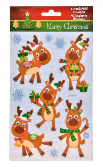 Autocolante de Craciun, 10 buc. - Reni (3+)