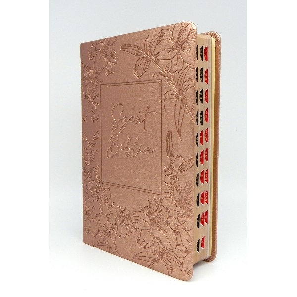 Szent Biblia - Közepes Biblia, Rosegold Virágos, Regiszterrel, Károli Gáspár Forditása (Biblia medie in lb. maghiara, index) Szent Biblia - Közepes Biblia, Rosegold Virágos, Regiszterrel, Károli Gáspár Forditása (Biblia medie in lb. maghiara, index)