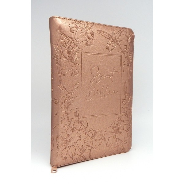 Szent Biblia - Közepes Biblia, Rosegold Virágos, Cipzárral, Regiszterrel, Károli Gáspár Forditása (Biblia medie in lb. maghiara, fermoar, index) Szent Biblia - Közepes Biblia, Rosegold Virágos, Cipzárral, Regiszterrel, Károli Gáspár Forditása (Biblia medie in lb. maghiara, fermoar, index)