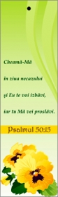 Semn de carte cu panglica verde  - "Cheama-Ma in ziua necazului" Semn de carte cu panglica verde  - "Cheama-Ma in ziua necazului"