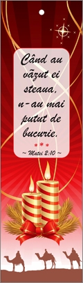 Semn de carte cu panglica vișinie -  Verset: "Când au văzut ei steaua, n-au mai putut de bucurie." Matei 2:10 Semn de carte cu panglica vișinie -  Verset: "Când au văzut ei steaua, n-au mai putut de bucurie." Matei 2:10